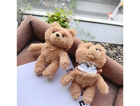 para Apple Airpods PRO Case, Bear Plush Doll Cute 3D Cartoon Airpods PRO 3rd Gen Cover Ganchos Botón Recargable Auriculares Estuche para auriculare...