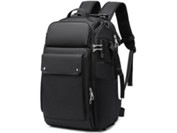 Mochila Grande Impermeable Con Elegante Cámara Réflex Digital Profesional, Ordenador Y Candado De Combinación.