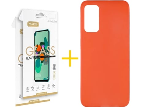 Kit Funda + 2 Protectores de Pantalla Huawei P Smart 2021 ACCETEL Liso 9 Rojo