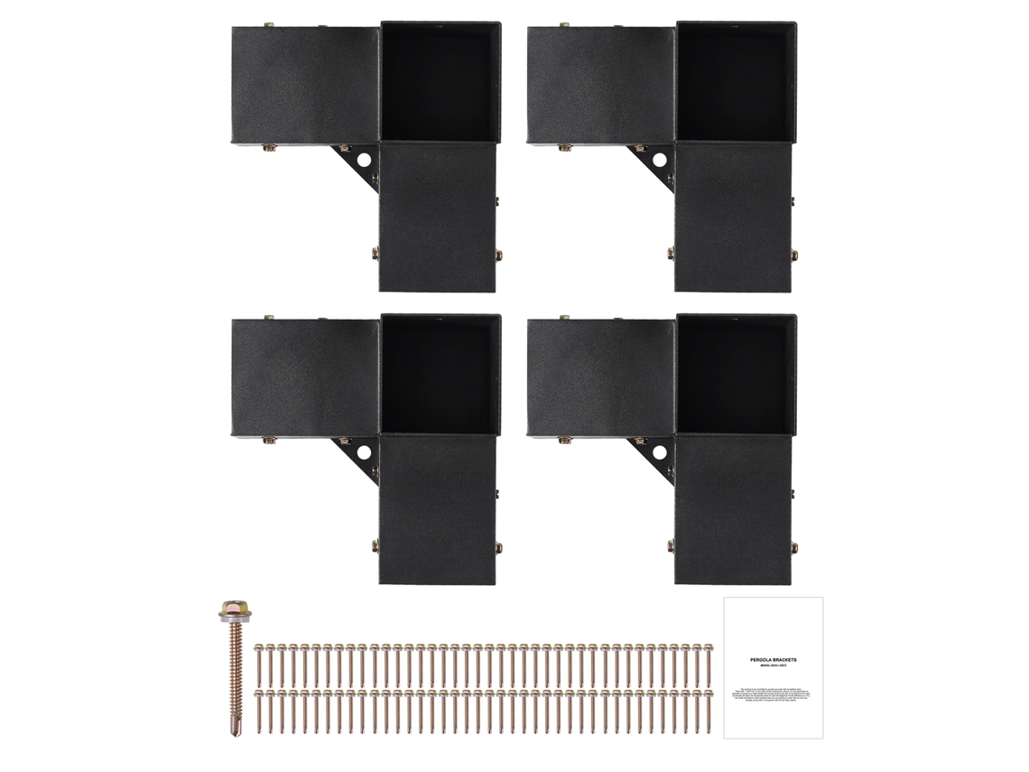 Kit de soporte para pérgola Succebuy 4x4, 3 vías, 3,6 x 3,6 pulgadas para pérgola de interior, 4 piezas