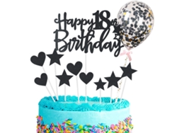 NEVEANCE Decoración para Tarta de Cumpleaños 18 Años con Brillo
