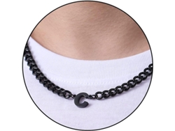 Collar cubano 2026 con iniciales de la A a la Z en acero inoxidable, 6,5 mm de diámetro, 45,7 cm + 5 cm de longitud, joya ideal como regalo para hombres, mujeres y niños.