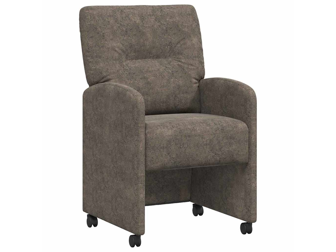 Juego de 2 sillas de comedor con ruedas, gris oscuro, EXCLUSIVA MAISON