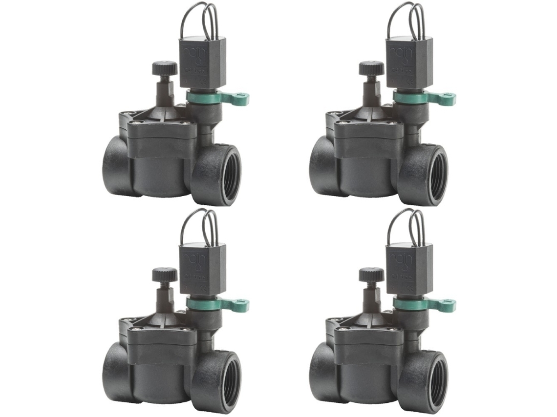 Válvula solenoide RAIN RN 150 24 V 3/4” con regulador de caudal (paquete de 4)