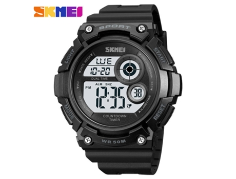 Reloj Deportivo LED para Niños,Reloj Deportivo Electrónico Impermeable con Relojes Despertadores Luminosos-Máquina Blanca Negra LUUCOZK