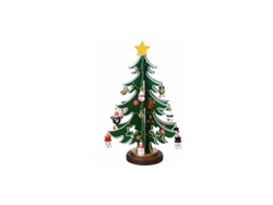 Mini árbol de Navidad de madera con adornos RNEMITERY