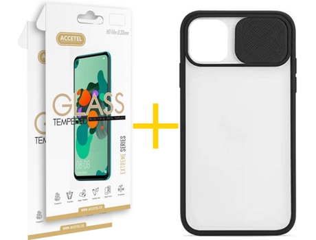 Kit Carcasa y Protector 2 X iPhone 11 Pro Skyhe Gel Protection Negro
