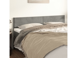 Cabeceros 2 Unidades De Terciopelo Gris Claro 100x5x78/88 Cm