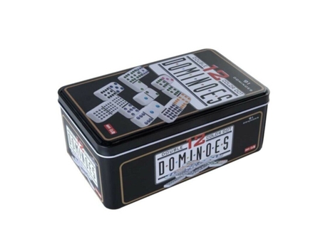 Domino doble 12 con 91 fichas caja de metal juego de mesa GE