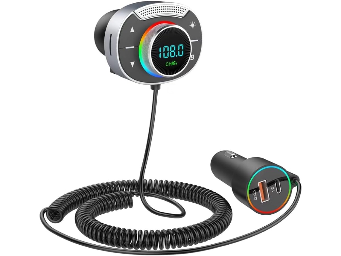 Transmisor Fm Bluetooth 5.0 Para Coche, Cargador Pd De 30 W Qc3.0