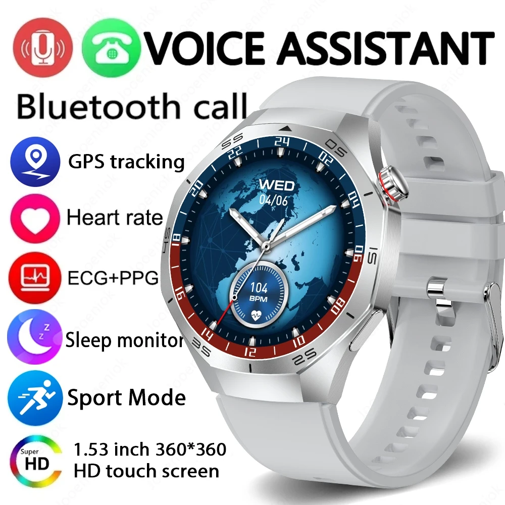 Reloj inteligente Watch 5 Pro con GPS, NFC, monitorización de la salud y llamadas Bluetooth. MDUG (gris)