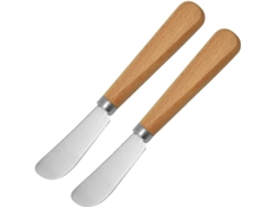 Cuchillo De Mantequilla - 2 Hojas - Mango De Madera - Acero Inoxidable - 17 Cm