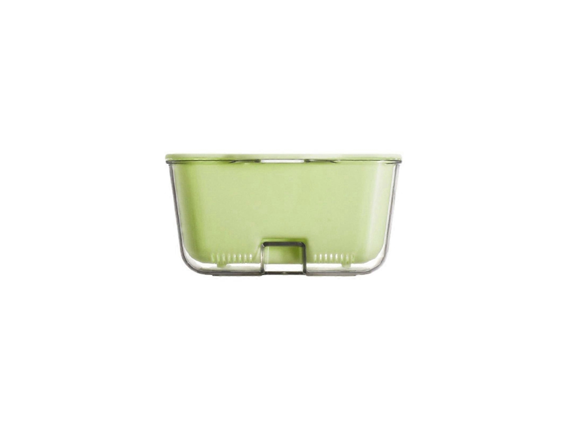 Cesta de drenaje multifuncional de doble capa, cesta de plástico para frutas, contenedor de frutas para refrigerador, amarilla.