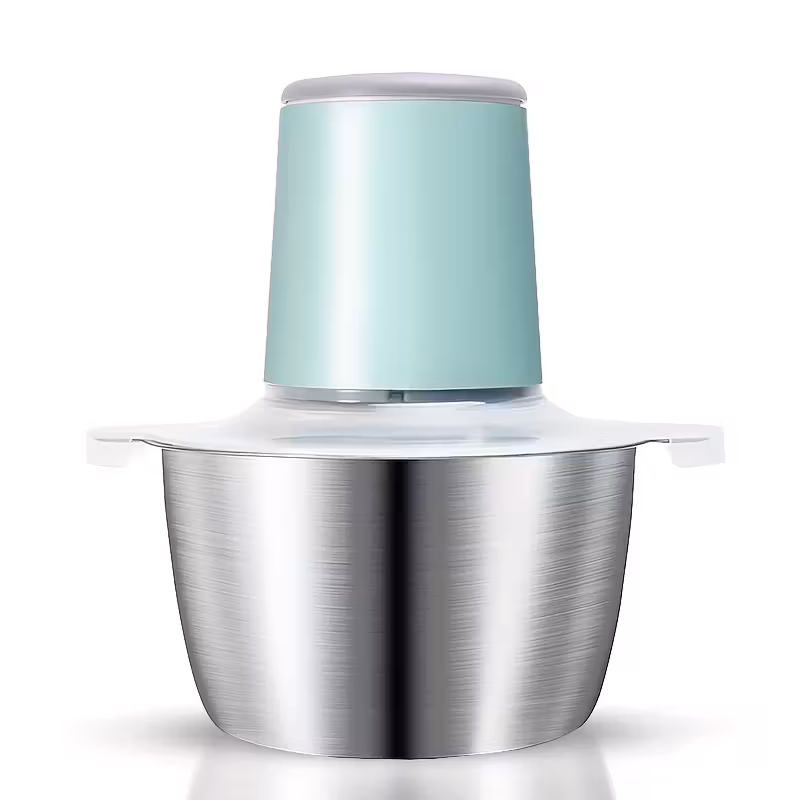 Picadora de carne eléctrica de acero inoxidable con capacidad de 2 litros, potente minipicadora inalámbrica, apta para carne, verduras y frutos secos - Stelasplen