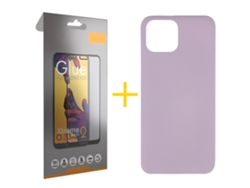 Pack 1 X Película de Vidrio Templado Full + Funda GANDY por Apple iPhone 16 Pro Max Silicona Líquida Roxo