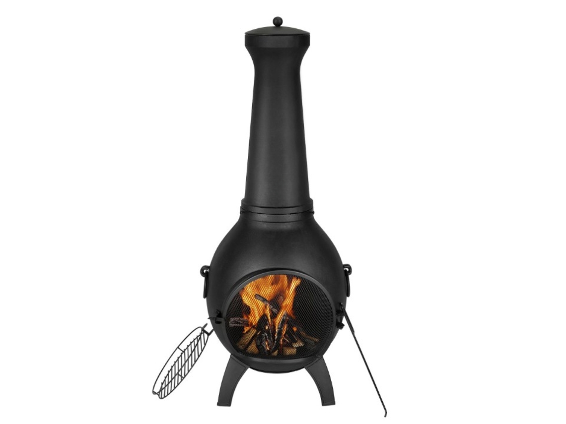Chimenea de jardín y fogón exterior Tekmaquinas con parrilla giratoria