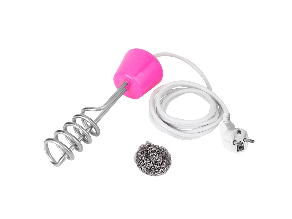 Calentador de inmersión eléctrico portátil de 3000 W, espiral suspendido, rosa, para agua, UE