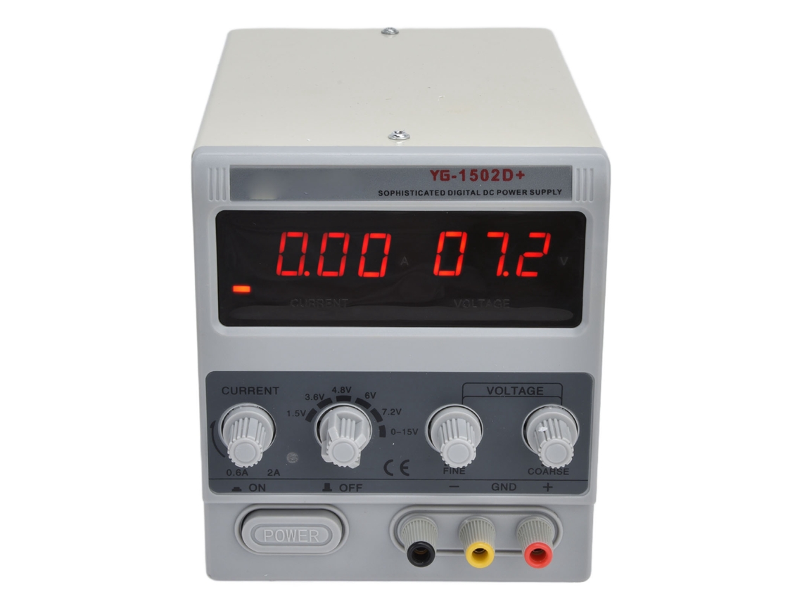 Fuente de alimentación CC ajustable de 15 V y 2 A, 3 dígitos, para pruebas de bricolaje 1502D