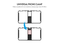 Soporte de vídeo para smartphone Andoer con zapata fría y manguera, jaula de aluminio para filmación y videoblogs.