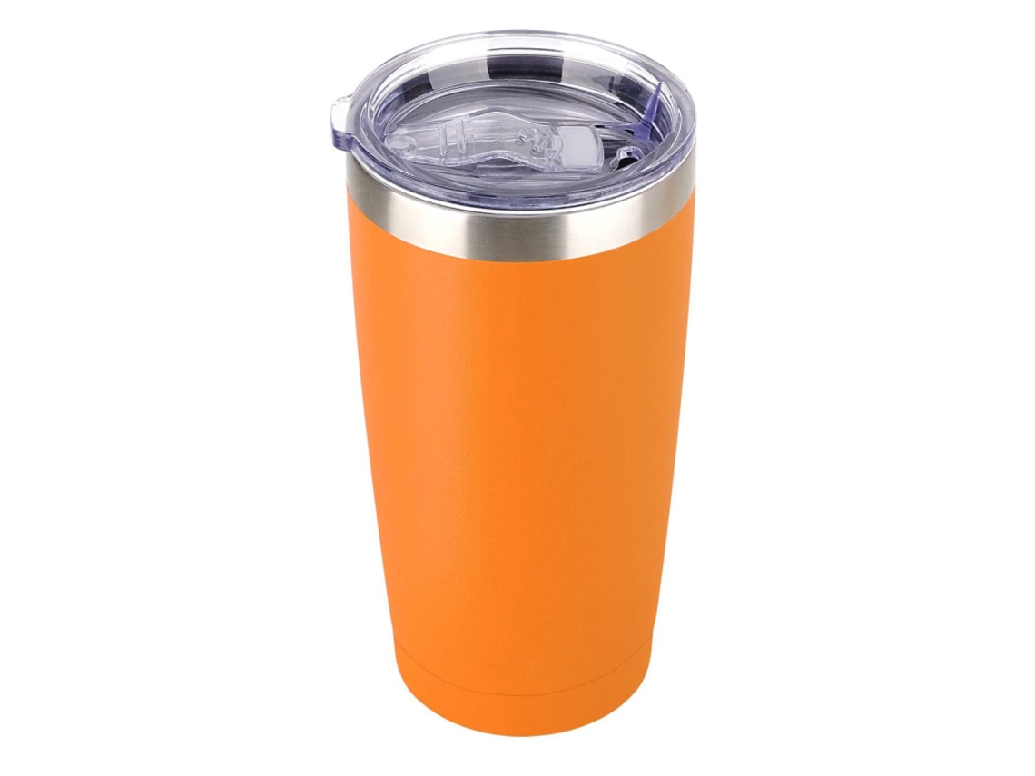 Taza de 590 ml (20 oz), vaso de acero inoxidable con aislamiento al vacío para bebidas frías y calientes con tapa Neveance (paquete de 2, negro)