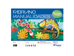 Caderno Trabalhos Manuais FABRIANO A4 Papel Lustro Cores Sortidas C/10Fl S0400007