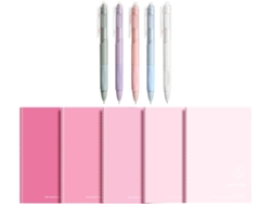 Juego De 5 Cuadernos De Tapa Blanda Con Bolígrafos Y 30 Hojas De Papel Rayado.