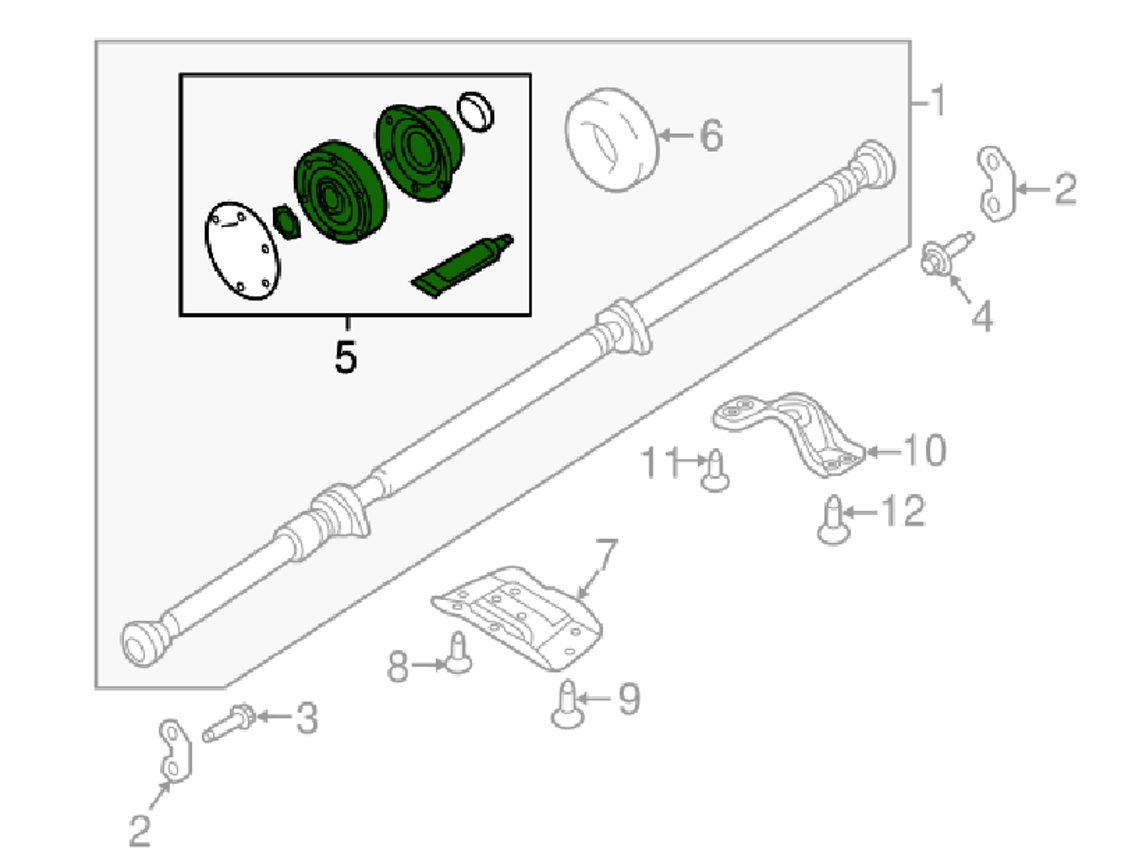 Junta del eje de transmisión delantero para Volvo S60 V60 XC60 II