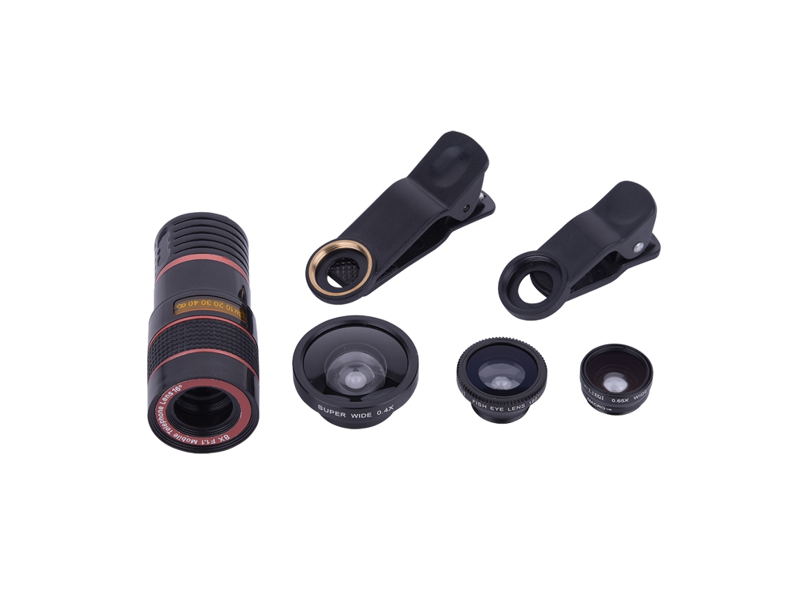 Kit De Lentes Para Teléfono (teleobjetivo 8x, Ojo De Pez 180°)
