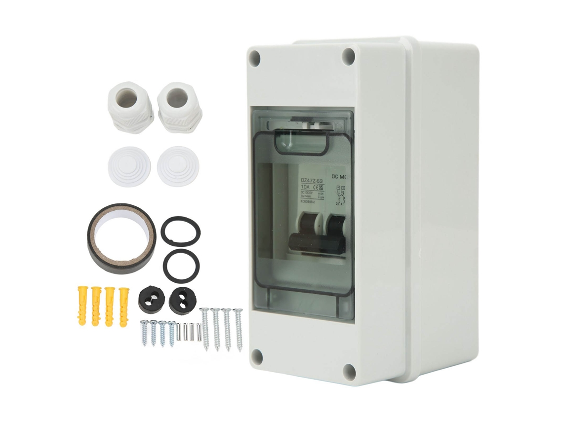 Disyuntor Dc 2p 10a Ip65 Con Seccionador, Miniatura, Con Carcasa Para Sistemas Solares Fotovoltaicos De 1000v