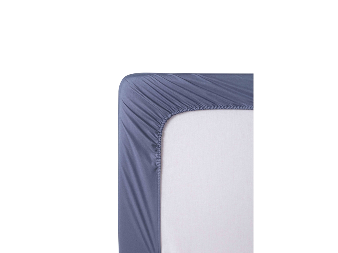 Sábana Bajera Ajustable 150 x 190/200 cm de Microfibra Cepillada Extra Suave Azul grisáceo TODOCAMA