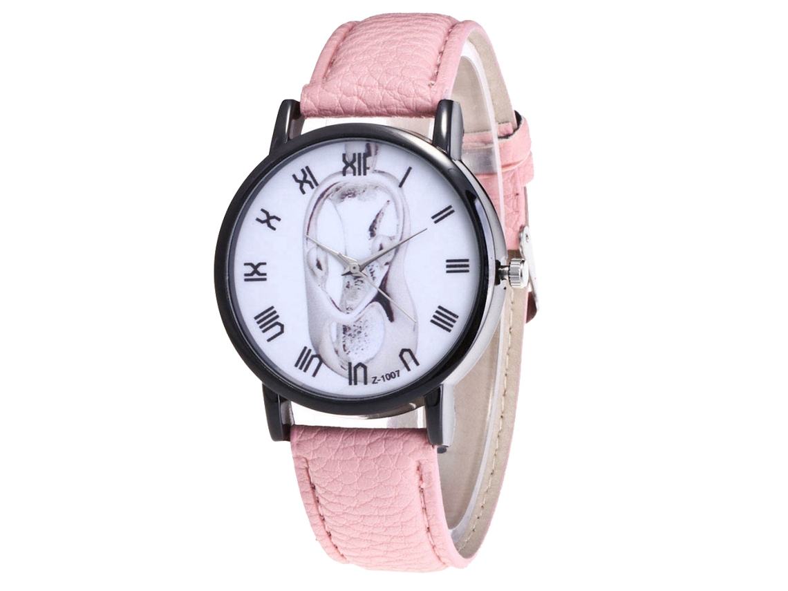 Reloj De Pulsera Unisex Informal Con Correa De Pu Y Movimiento De Cuarzo (rosa)