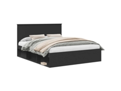 Maison Exclusive - Estructura De Cama Negro 160 X 200 Cm Madera De Pino Macizo