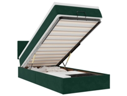 Maison Exclusive - Cama Otomana Con Colchón Y Led Terciopelo Verde Oscuro 80x200cm