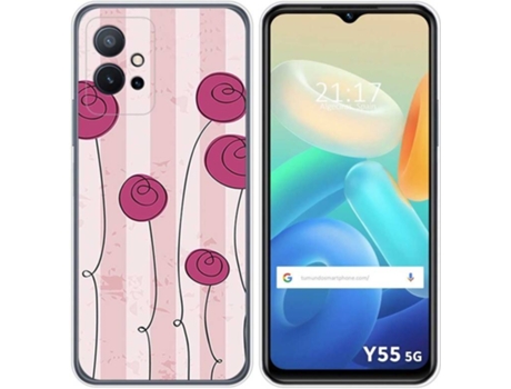 Carcasa para Vivo Y55 5G TUMUNDOSMARTPHONE Dibujos Flores Vintage Multicolor