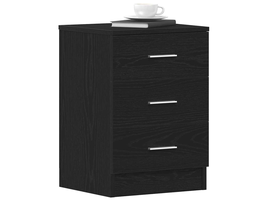 Maison Exclusive - Mesitas De Noche (2 Unidades) Roble Negro 38x35x55 Cm Madera De Ingeniería
