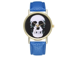 Reloj De Pulsera De Cuarzo Para Hombre/mujer, Piel Sintética, Azul Marino, Estilo Casual.
