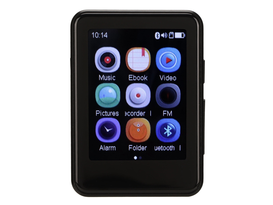 Reproductor MP3 Bluetooth Yizhood Mp08 con pantalla táctil de 2,5 pulgadas y tarjeta TF de 8 GB (negro)