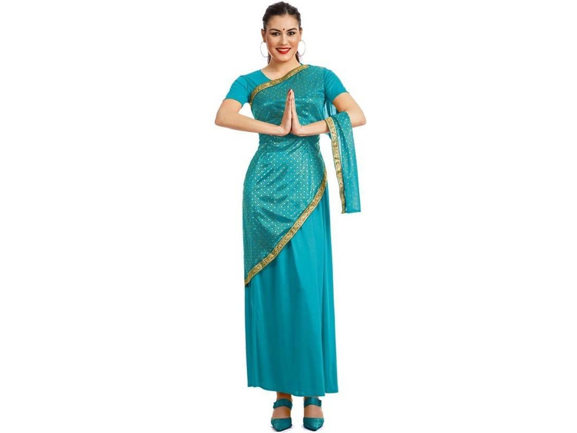 Disfraz de Mujer CAR&GUS Traje de Bollywood azul turquesa (Tam: XL)