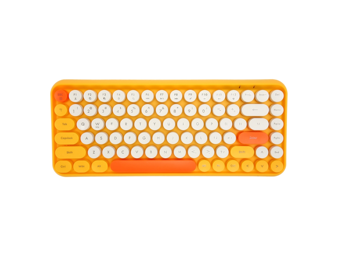 Elegante Teclado Inalámbrico Bluetooth Ergonómico Con 84 Teclas Y Teclas Redondas Para Oficina Y Juegos.