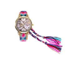 Reloj De Pulsera Informal Para Mujer Con Mapa Del Mundo, Rosa Y Rojo, Con Correa De Cinta.