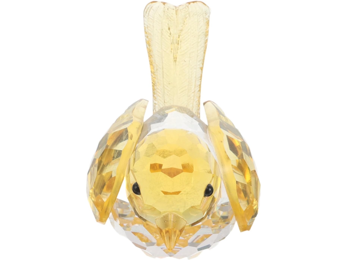 Figura decorativa de animal de cristal amarillo 100x56x56 Estatua de pájaro de dibujos animados 210g GOKOCO Decoración