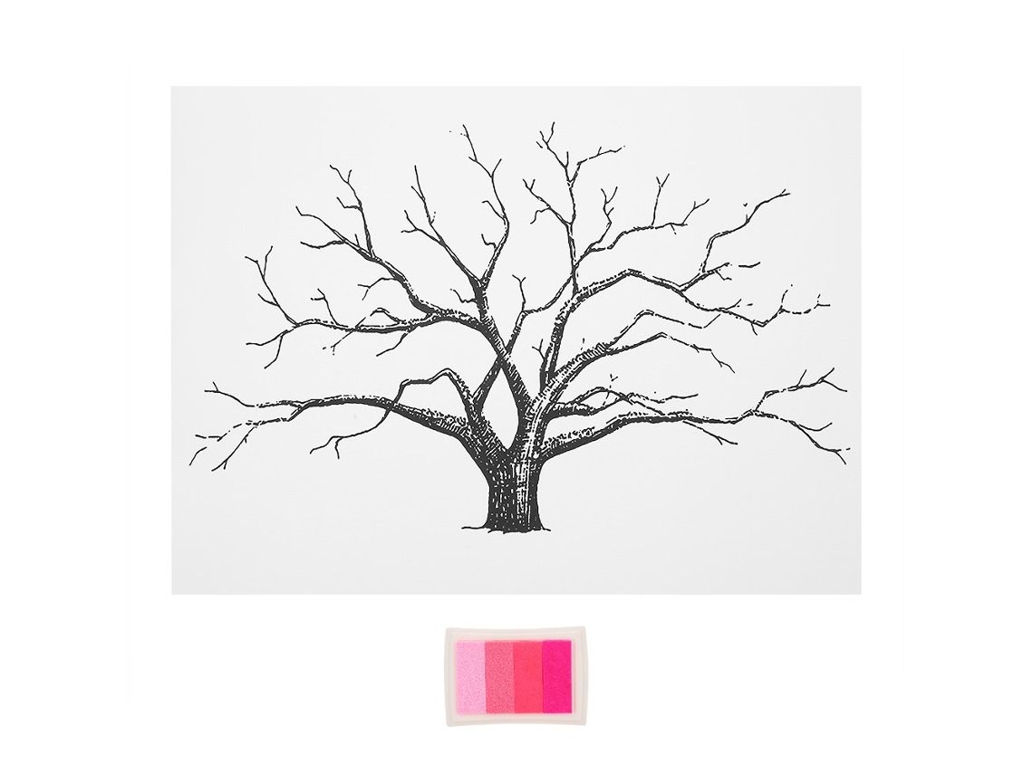 2026 Store-libro De Firmas De Boda Diy 30x40cm Con Árbol De Huellas Digitales Y Tinta Para Decoración Hogar