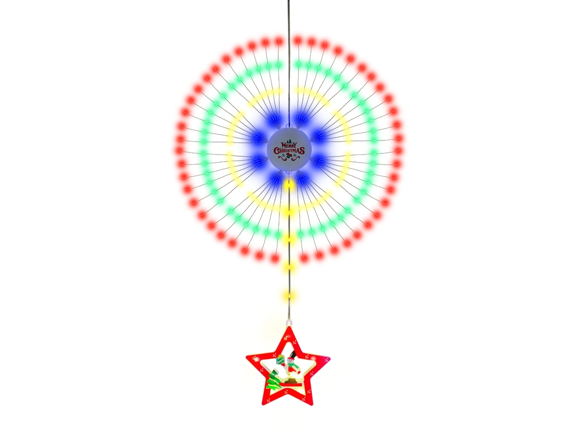 Luces navideñas 2026 con forma de fuegos artificiales, resistentes al agua (IP65) con 8 modos de iluminación, luces colgantes decorativas.