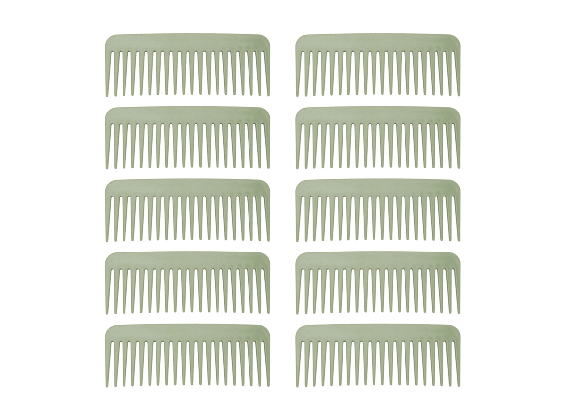2026 - Juego de 10 peines desenredantes de paja de trigo con dientes anchos para peinar el cabello en casa y en la peluquería.