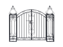 Puerta de jardín ornamental de hierro forjado de 122 x 20,5 x 100 cm, DKD Home Decor
