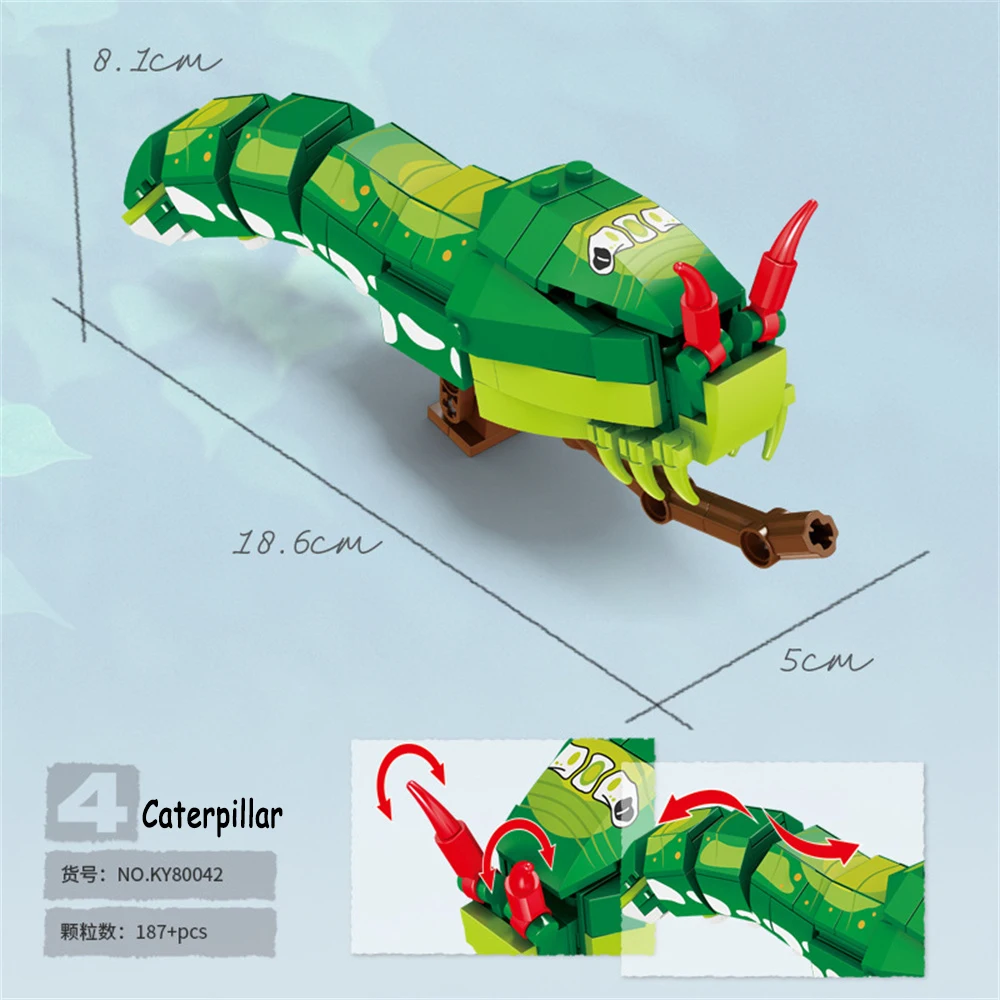 Juego De Bloques De Construcción De Insectos, Adecuado Para Niños, Exquisito Modelo Coleccionable.