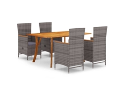 vidaXL Juego de comedor para jardín 5 piezas gris