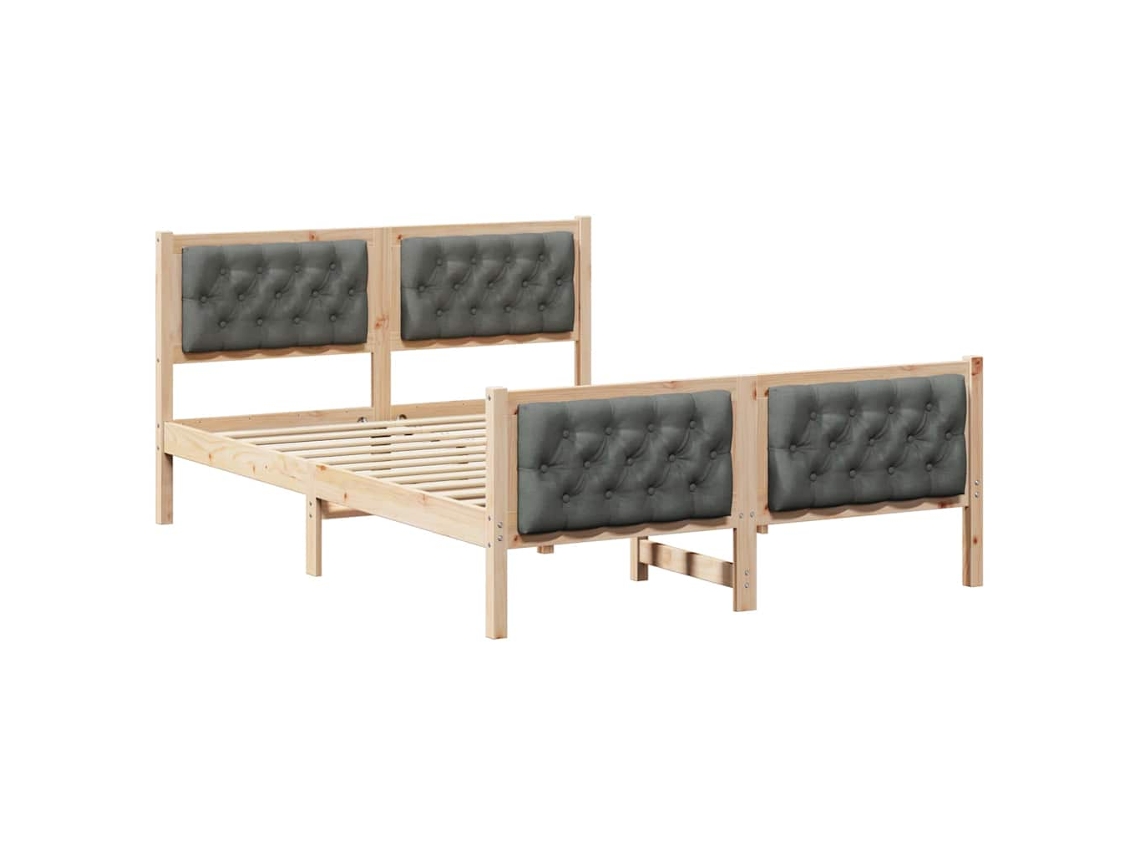 Maison Exclusive - Estructura De Cama Con Cabecera Gris Oscuro 140 X 190 Cm