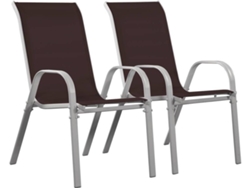 Sillas de Jardín HABITAT ET JARDIN Cordoba (Marrón - Acero - 53.5x75x92 cm)