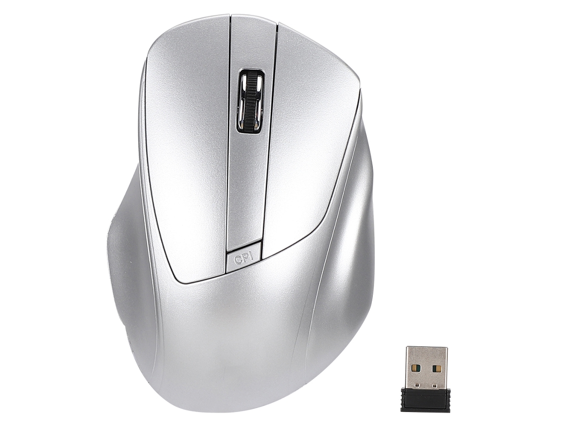 Ratón Inalámbrico Usb W12 2.4g, Silencioso, Diseño Ergonómico, Plateado, Para Oficina Y Portátil.